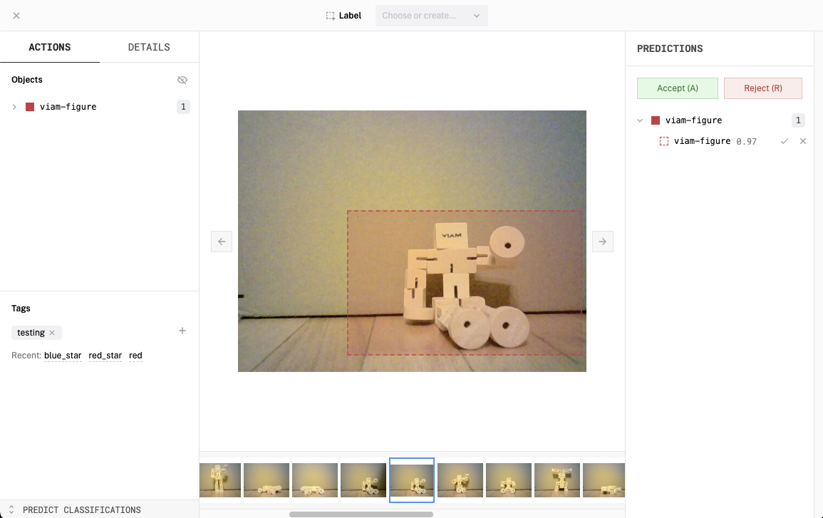 UI for reviewing predictions